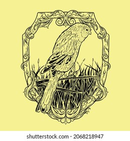 Brown Sparrow Flying in Air. Cute Brown Bird. Birds from Different parts of World. Common Birds. Bird Icon Vector Illustrations Isolated Doodle on White Background. Colorful Birds Set