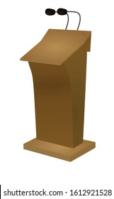 Brown speak stand. vector illustration