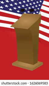 Brown speak stand. vector illustration