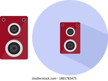 Altavoces marrones, ilustración, vector sobre fondo blanco.