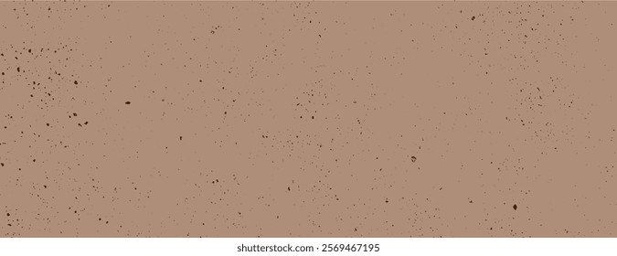 Brown speckled background with a textured, earthy feel. The background features a brown color with scattered dark speckles. Speckled wall texture background. Brown background vector.