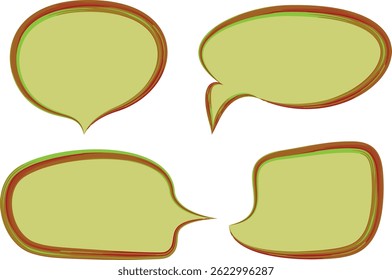 brown speech bubbles set with light green background