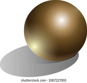 Brown sphere realistic plastic vector on white background