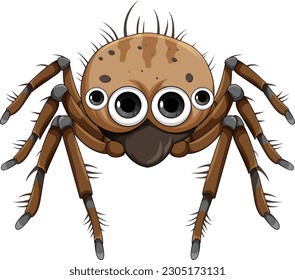Brown spider cartoon isolated illustration