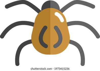 Brown spider, icon illustration, vector on white background