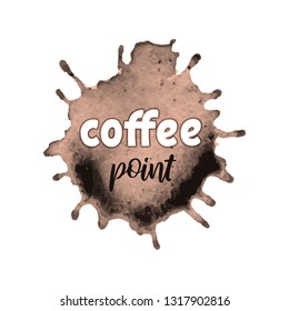 Brown splash with handwritten lettering for coffee shop, bar, restaurant menu