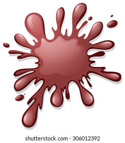 Brown splash on white illustration