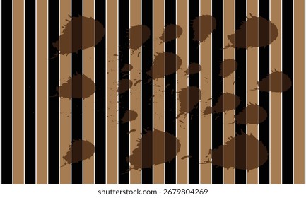 Salpicaduras marrones en Vertical Rayas negras, blancas y bronceadas