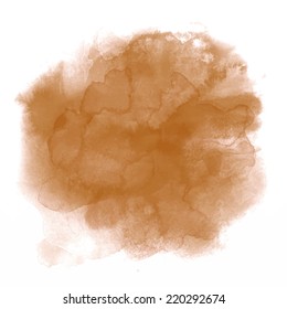 Brown spot, watercolor abstract hand painted background