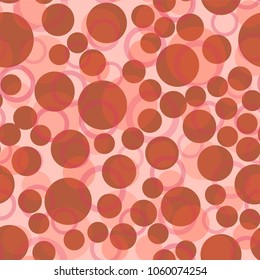 Brown Spots And Circles Seamless Pattern. Confetti Falling Down Background. Wrapping Paper Pattern.