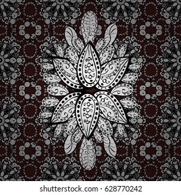 Brown spotted Vector illustration. Brown background. Background. Beautiful pattern with abstract flowers.