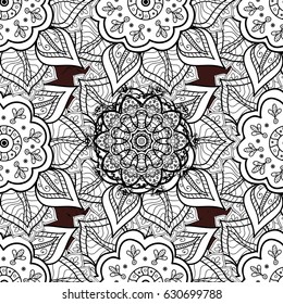 Brown spotted Vector illustration. Background. Beautiful pattern with abstract flowers. Brown background.