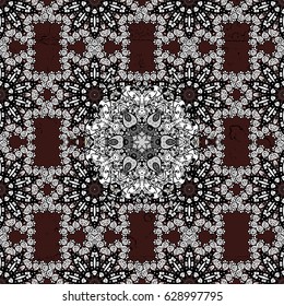 Brown spotted Vector illustration. Beautiful pattern with abstract flowers. Brown background. Background.