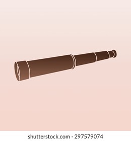 Brown Spyglass, vector, icon