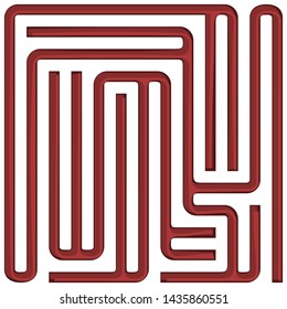 Brown square maze (12x12) on a white background
