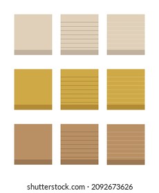 Papel pegajoso cuadrado marrón recuerda al juego 3d. Ilustración vectorial.