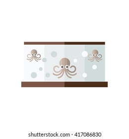 Brown Squid in fish tank 