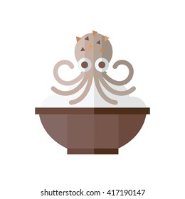 Brown Squid and rice Food 