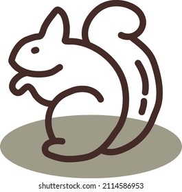 Brown squirrel, illustration, vector on a white background.