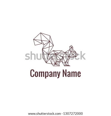 Brown Squirrel in lowpoly logo