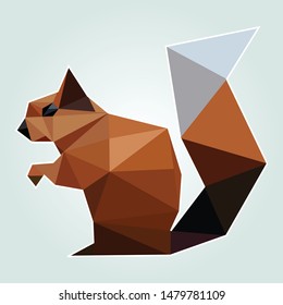 Brown Squirrel Sit graphic vector