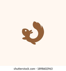 brown squirrel vector illustration for icon, symbol or logo. squirrel logo template