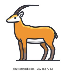 Brown stag icon. Flat illustration of antelope vector icon for web design.