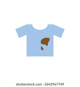 Ícone de camiseta manchada de marrom. Vetor.