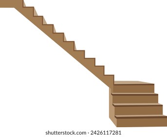 brown staircase in the house,3d interior staircases isolated on white background. the stair steps collection