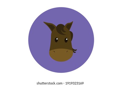Brown Stallion Head Vector Illustration