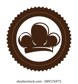 brown stamp border with silhouette chef hat