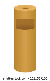 Brown standing ashtray. vector illustration