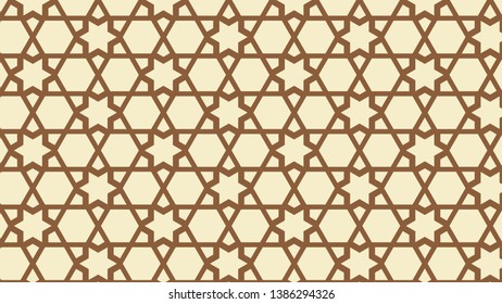 Brown Star Background Pattern Vector