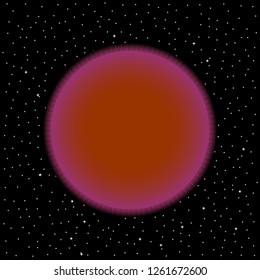 Brown star on cosmic background. Vector illustration.