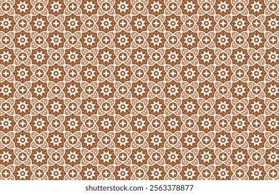 Brown star textile fabric design pattern