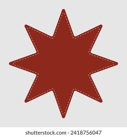 Brown Starburst, sunburst price tag, label. Empty, blank price flash for promotion, marketing, sales concepts. Vector Illustration. EPS file 131.