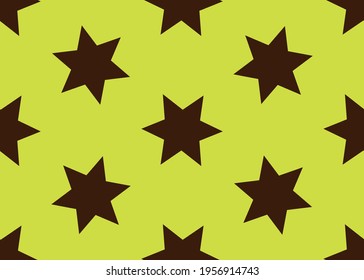 Brown stars on a yellow background.