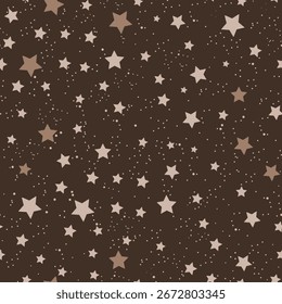 Brown stars pattern seamless fabric pattern