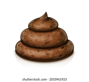 Mierda marrón y fangosa. Fecal. Aislado sobre fondo blanco. Ilustración vectorial Eps10.