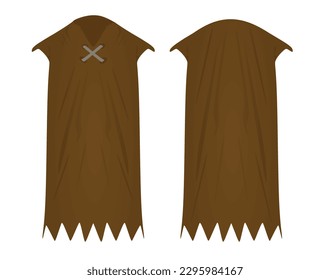 Brown  stone age dress. vector