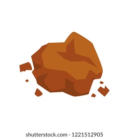 Brown stone, geological industry element vector Illustration on a white background