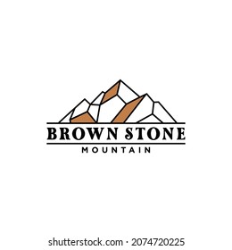 Brown Stone like Camelback Mountain Shape logo design