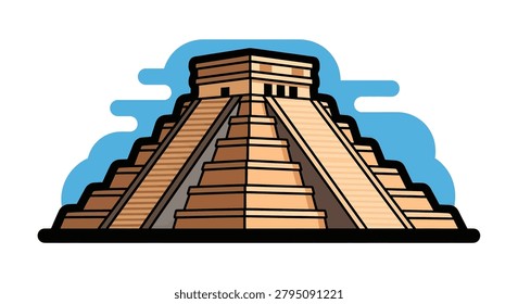 Brown stone pyramid temple architecture