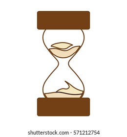 brown stop watch and hourglass icon design, vector illustration
