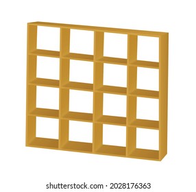 Brown storage rack. vector illustration