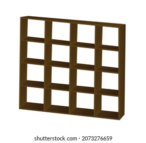 Brown storage rack. vector illustration