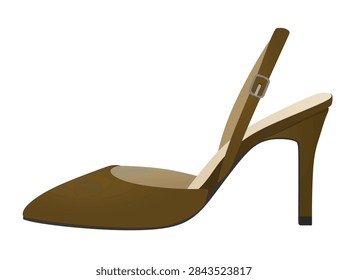 Brown  strap sandal. vector illustration