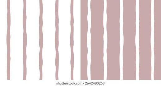 brown striped pattern. Childish stripe seamless background. Cute pastel wavy line. Vector stripes. For wallpaper, wrapping, print