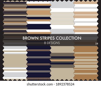 Eine nahtlose, braune Musterkollektion mit 8 Designs für Modetextilien, Grafiken