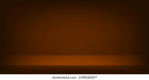 Brown studio room background. Dark brown. Room in the 3d. Space for selling products on the website. Round stage showcase. Vector illustration.